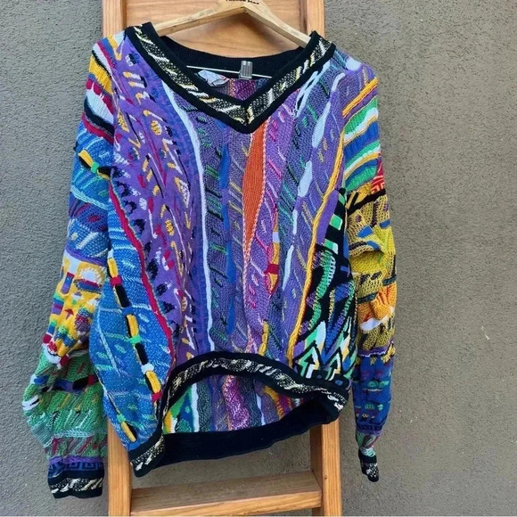 Coogi Australia authentic multicolor knit sweater jumper medium - Picture 1 of 4
